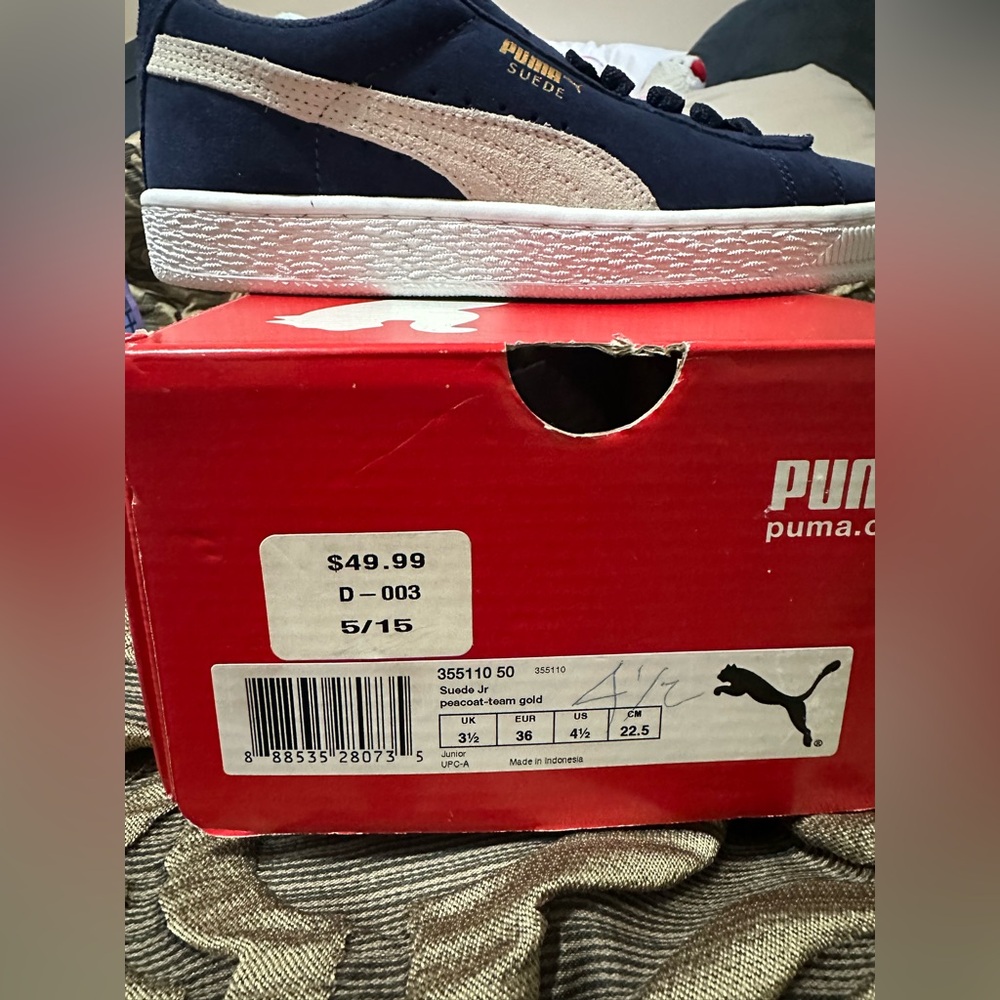Puma suede jr percolate team gold size 4.5 brand new